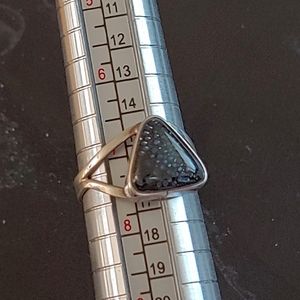 Sterling Art Glass Ring Sz 7